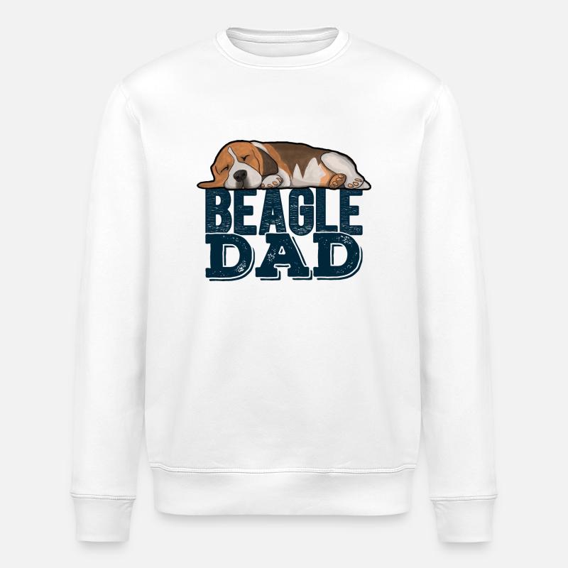 Papa Beagle - Sweat bio ROLLER Stanley/Stella Unisexe - blanc