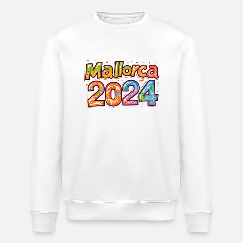 Mallorca 2024 Bunt - Stanley/Stella Unisex Bio-Sweatshirt ROLLER - Weiß