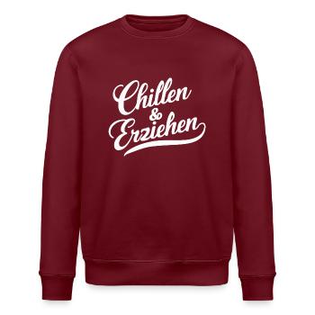 Chill-Erzieh Eltern Shirt Entspannung Erziehung - Stanley/Stella Unisex Bio-Sweatshirt ROLLER - Weiß - Vorne - Nik (191cm)