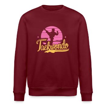 Taekwondo-Mädchen Retro | Kampfkunst | Vintage - Stanley/Stella Unisex Bio-Sweatshirt ROLLER - Weiß - Vorne - Nik (191cm)