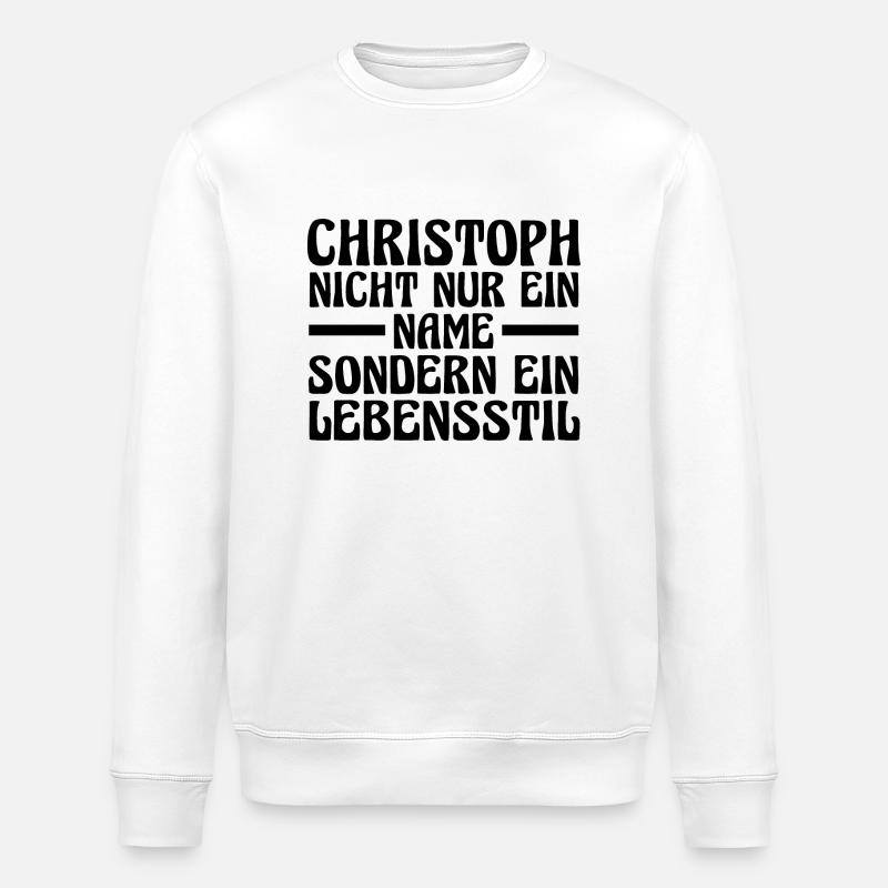 First name Chris Christoph - Stanley/Stella ROLLER Unisex Organic Sweatshirt - white
