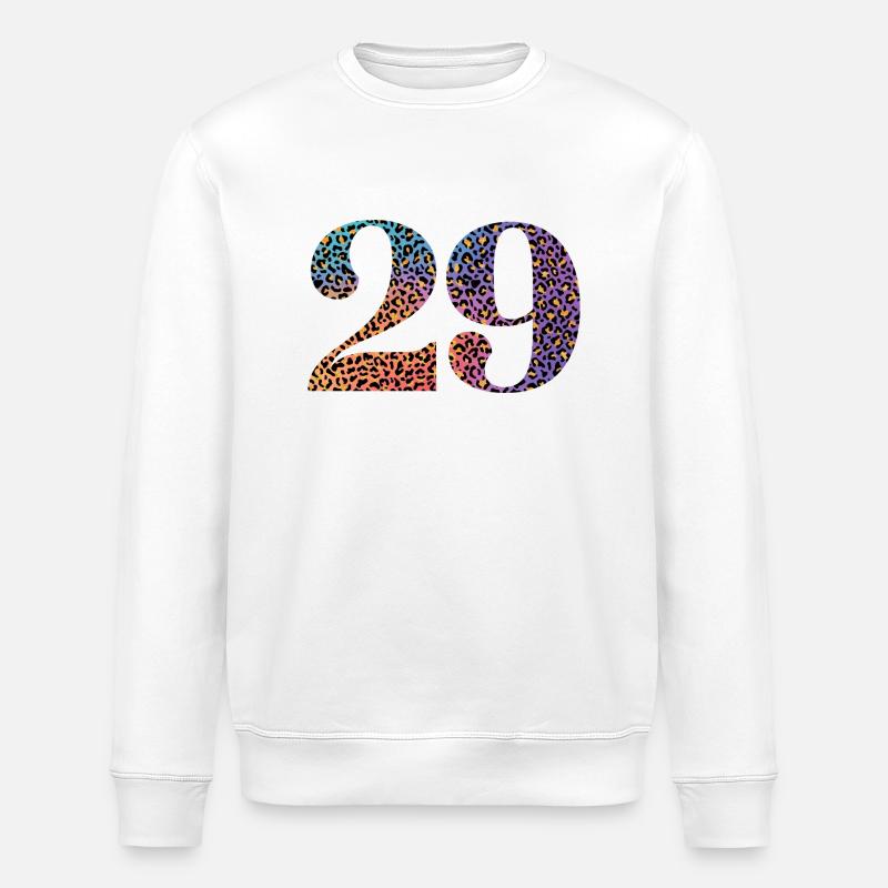 29th Birthday Leopard - Stanley/Stella ROLLER Unisex Organic Sweatshirt - white