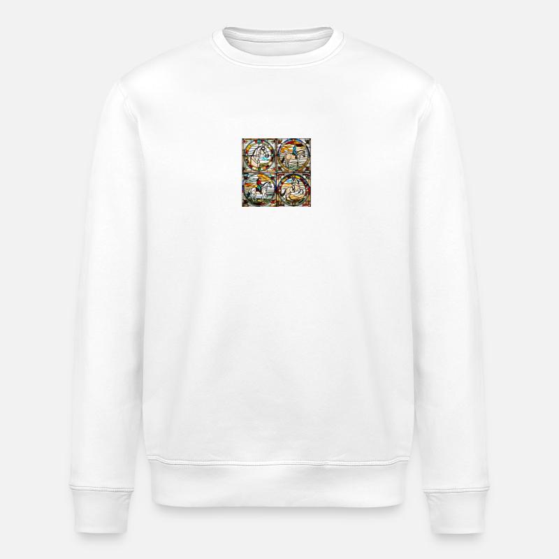 Buntglas Pferd - Stanley/Stella Unisex Bio-Sweatshirt ROLLER - Weiß