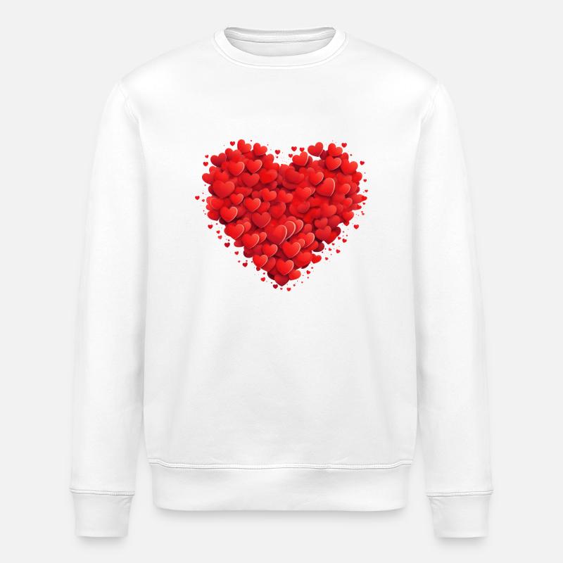 Herz - Stanley/Stella Unisex Bio-Sweatshirt ROLLER - Weiß