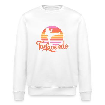 Taekwondo Retro Vintage Kampfsport Fan-Shirt - Stanley/Stella Unisex Bio-Sweatshirt ROLLER - Weiß - Vorne - Nik (191cm)