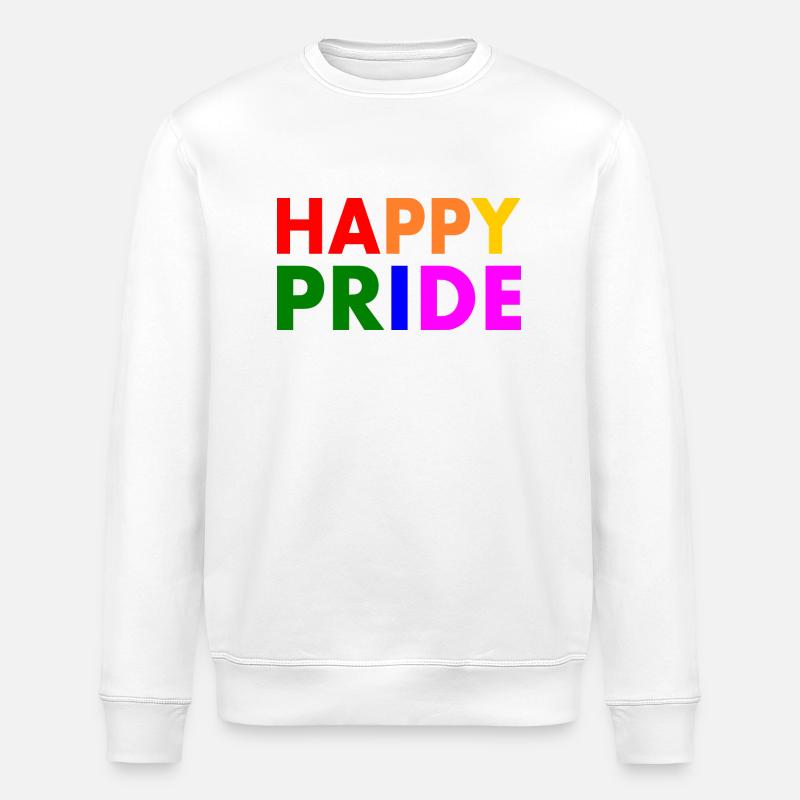 Happy pride - Stanley/Stella Unisex Bio-Sweatshirt ROLLER - Weiß