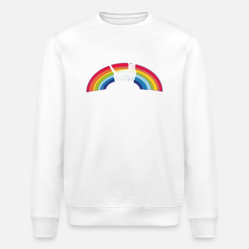 regenbogen katze - Stanley/Stella Unisex Bio-Sweatshirt ROLLER - Weiß