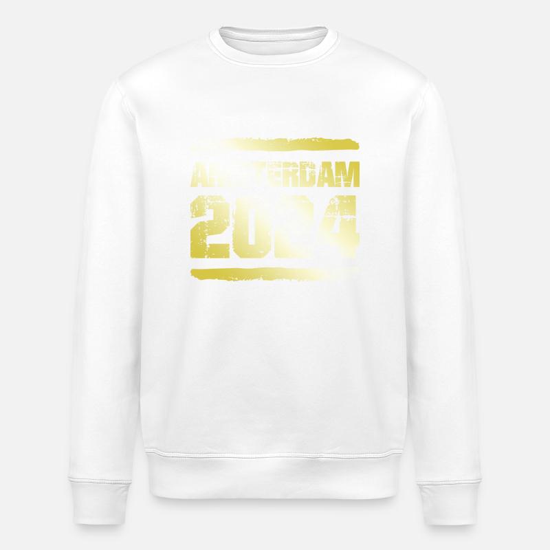 Amsterdam 2024 Médaille d’or - Sweat bio ROLLER Stanley/Stella Unisexe - blanc