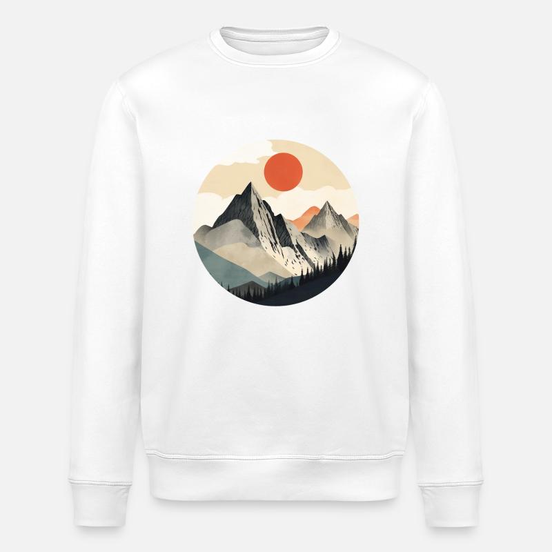 Mountains and sun - Stanley/Stella ROLLER Unisex Organic Sweatshirt - white
