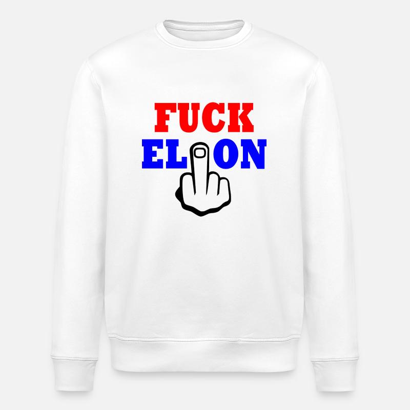 Fuck elon - Stanley/Stella Unisex Bio-Sweatshirt ROLLER - Weiß
