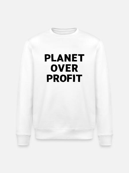 Planet over profit - Stanley/Stella ROLLER Unisex Organic Sweatshirt - white
