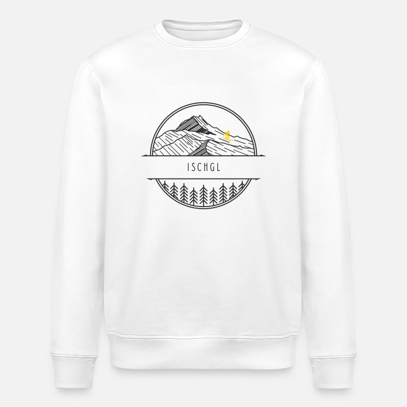 Minimalistisches Ischgl-Logo - Stanley/Stella Unisex Bio-Sweatshirt ROLLER - Weiß