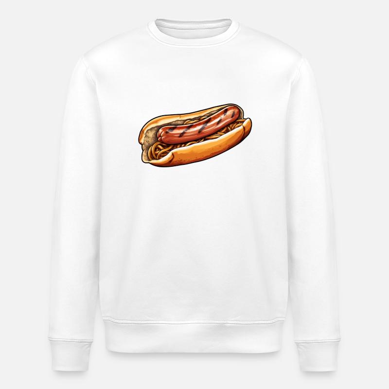 Bratwurst in a bun - Stanley/Stella ROLLER Unisex Organic Sweatshirt - white