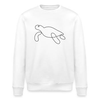 Schildkröte One-Line-Art - Stanley/Stella Unisex Bio-Sweatshirt ROLLER - Weiß - Vorne - Nik (191cm)