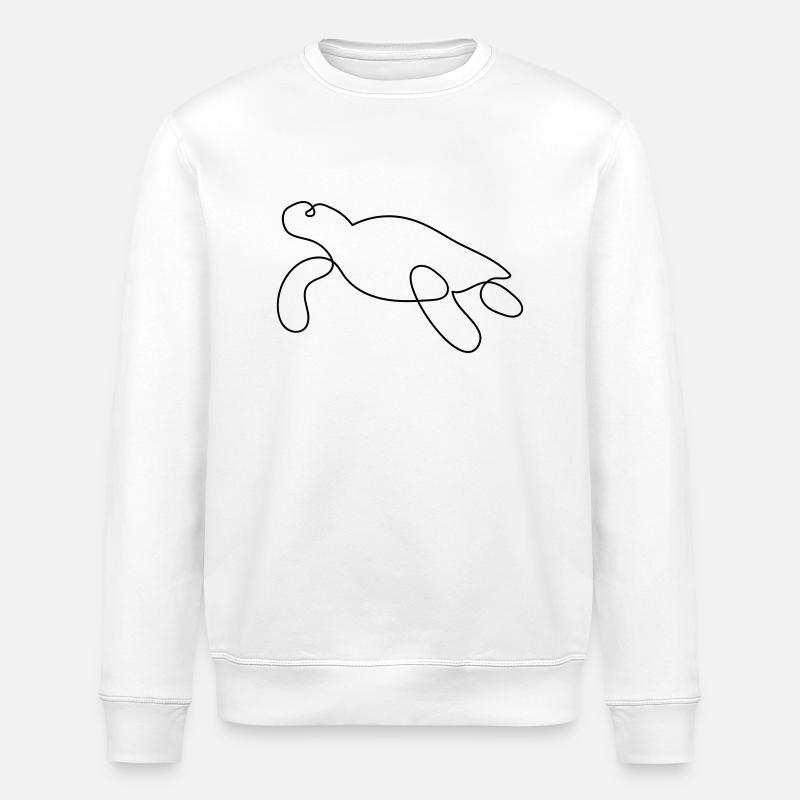 Turtle One-Line Style - Stanley/Stella ROLLER Unisex Organic Sweatshirt - white