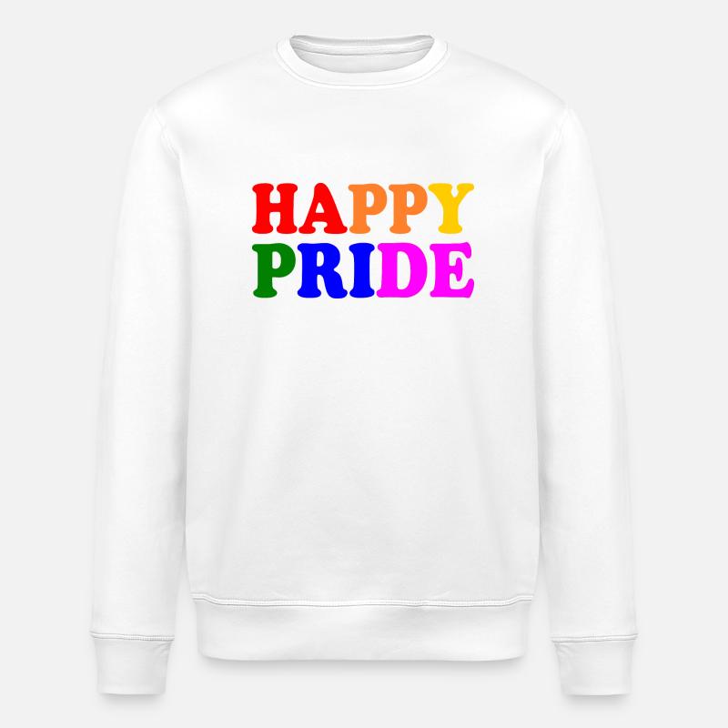 Happy pride - Stanley/Stella Unisex Bio-Sweatshirt ROLLER - Weiß