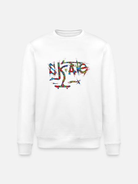 Skate - Stanley/Stella ROLLER Unisex Organic Sweatshirt - white