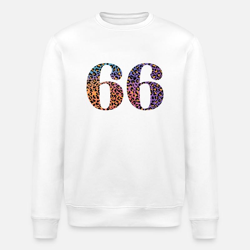 66e anniversaire léopard - Sweat bio ROLLER Stanley/Stella Unisexe - blanc