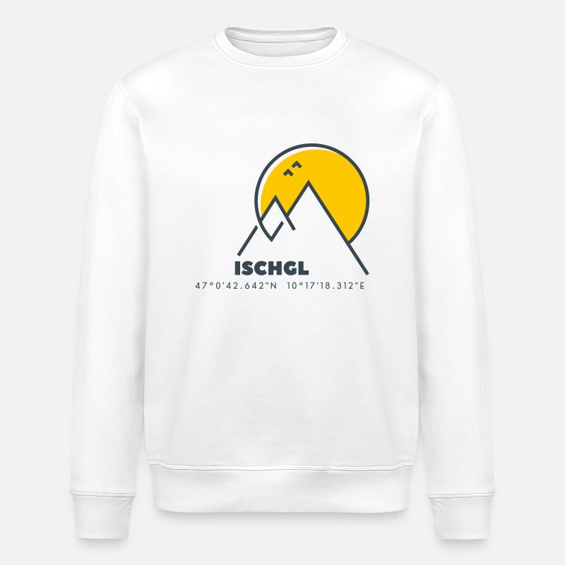Minimalistisches Ischgl-Logo - Stanley/Stella Unisex Bio-Sweatshirt ROLLER - Weiß