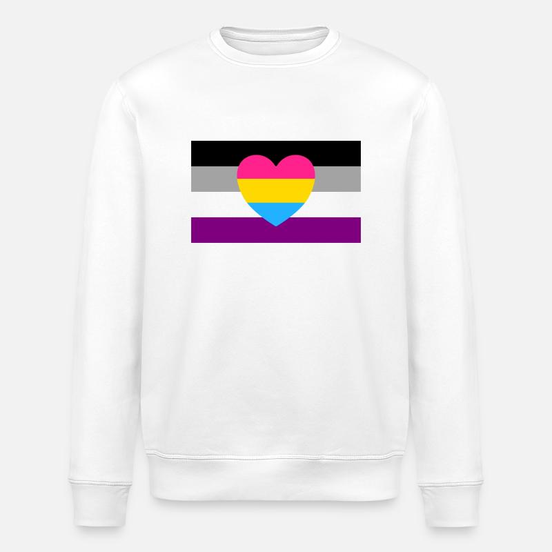 Drapeau panromantique asexué - Sweat bio ROLLER Stanley/Stella Unisexe - blanc