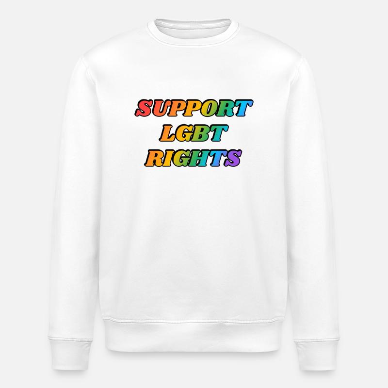 Support LGBT Rights Rainbow - Stanley/Stella ROLLER Unisex Organic Sweatshirt - white