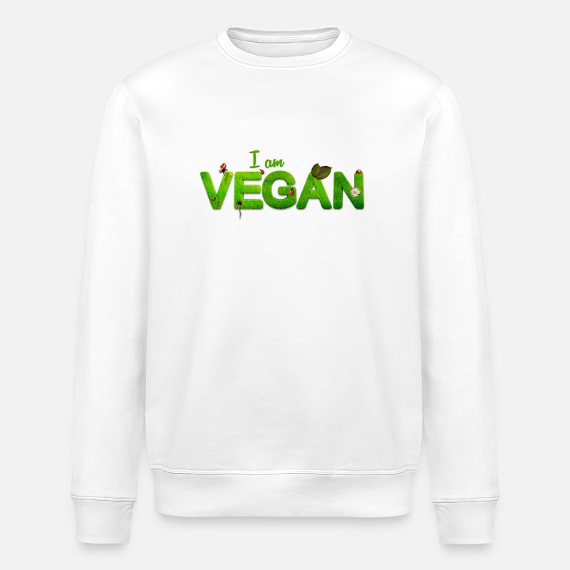 I am vegan - Stanley/Stella Unisex Bio-Sweatshirt ROLLER - Weiß