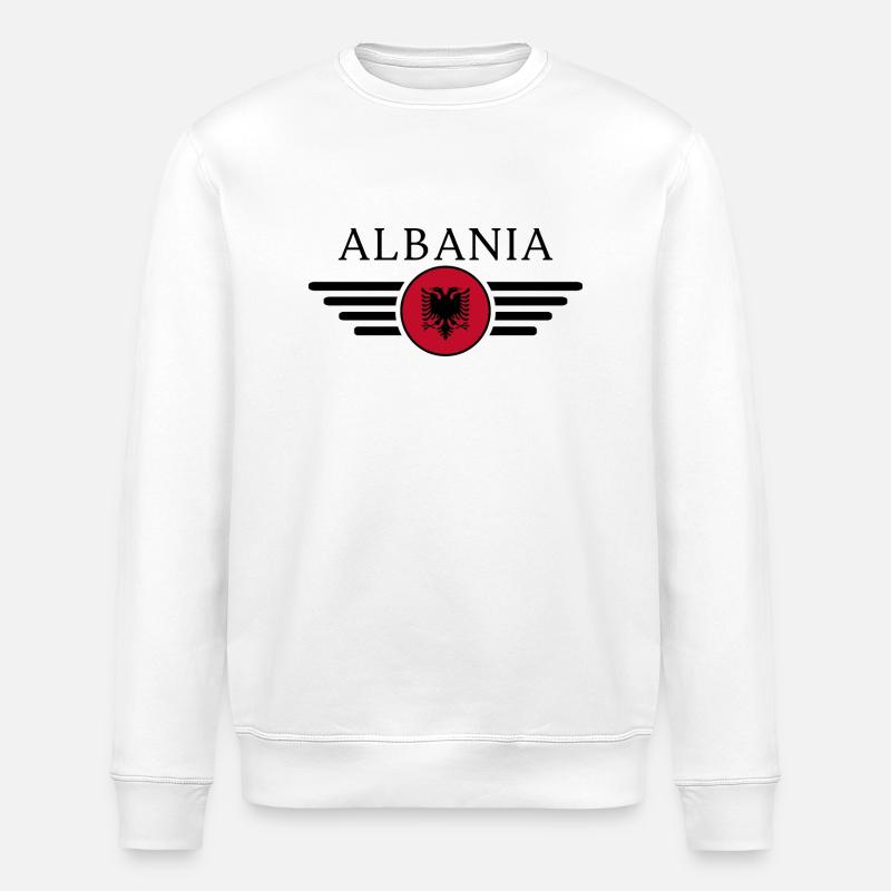 Albanien Stil Design T-Shirt - Stanley/Stella Unisex Bio-Sweatshirt ROLLER - Weiß