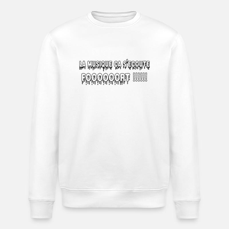 La musique s'écoute fort - Sweat bio ROLLER Stanley/Stella Unisexe - blanc