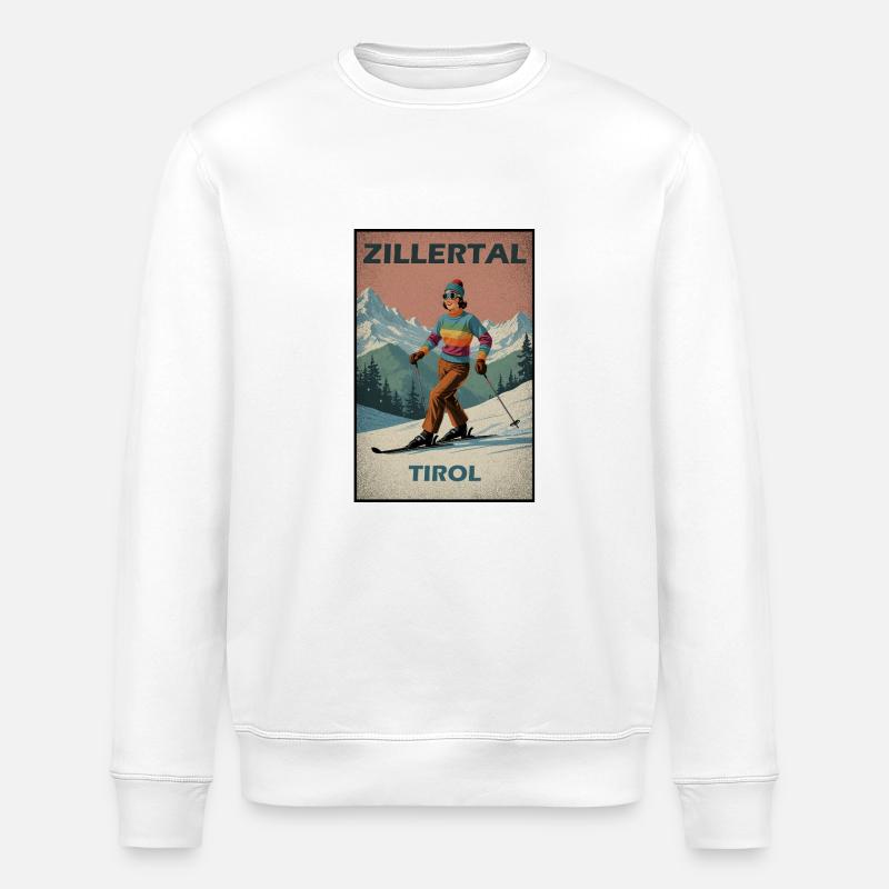 Zillertal Ski Alpes - Sweat bio ROLLER Stanley/Stella Unisexe - blanc