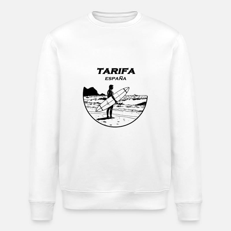 Tarifa Surfer Stempel - Stanley/Stella Unisex Bio-Sweatshirt ROLLER - Weiß