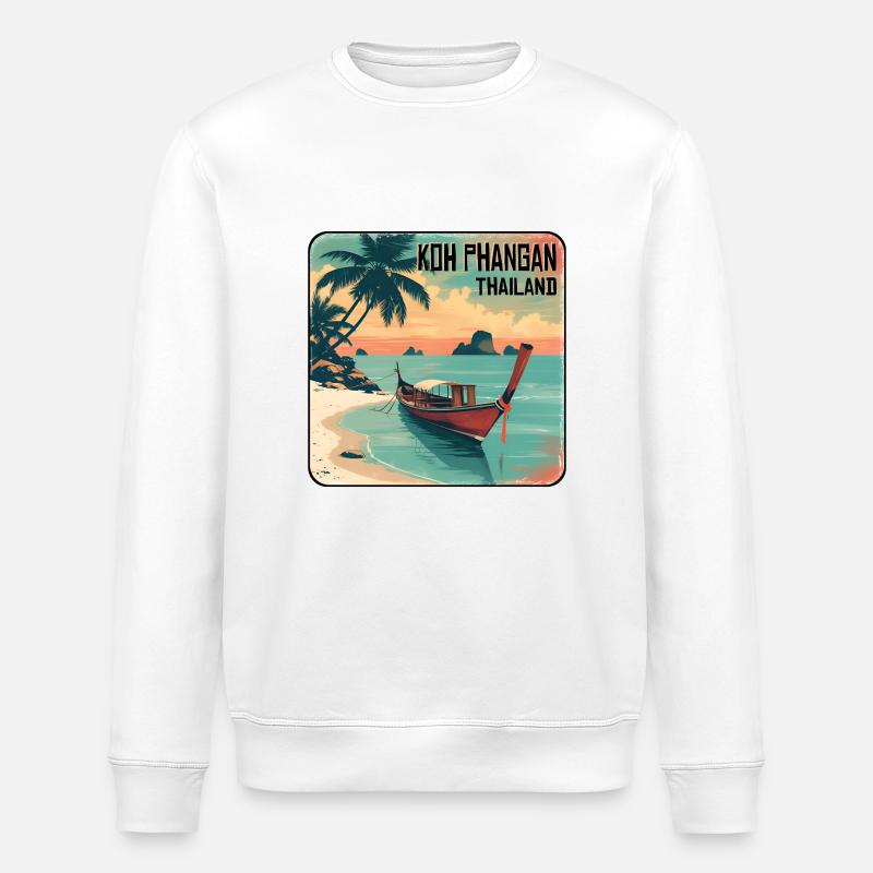 Koh Phangan, Thailand - Stanley/Stella ROLLER Unisex Organic Sweatshirt - white