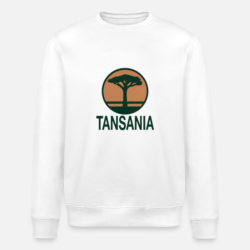 Tansania Baum rund - Stanley/Stella Unisex Bio-Sweatshirt ROLLER - Weiß