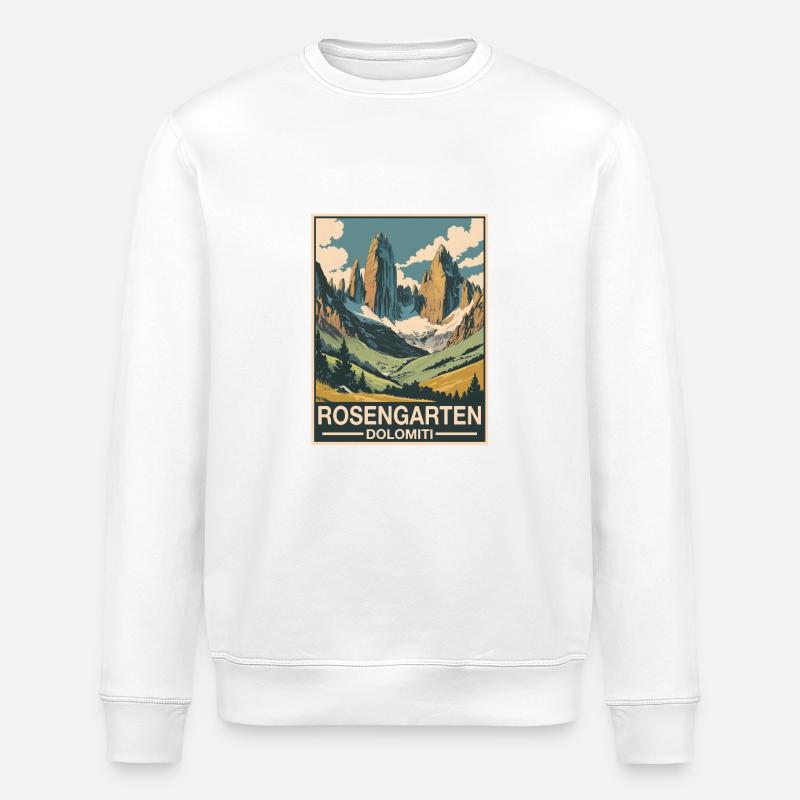 Rosengarten Dolomiten - Stanley/Stella Unisex Bio-Sweatshirt ROLLER - Weiß