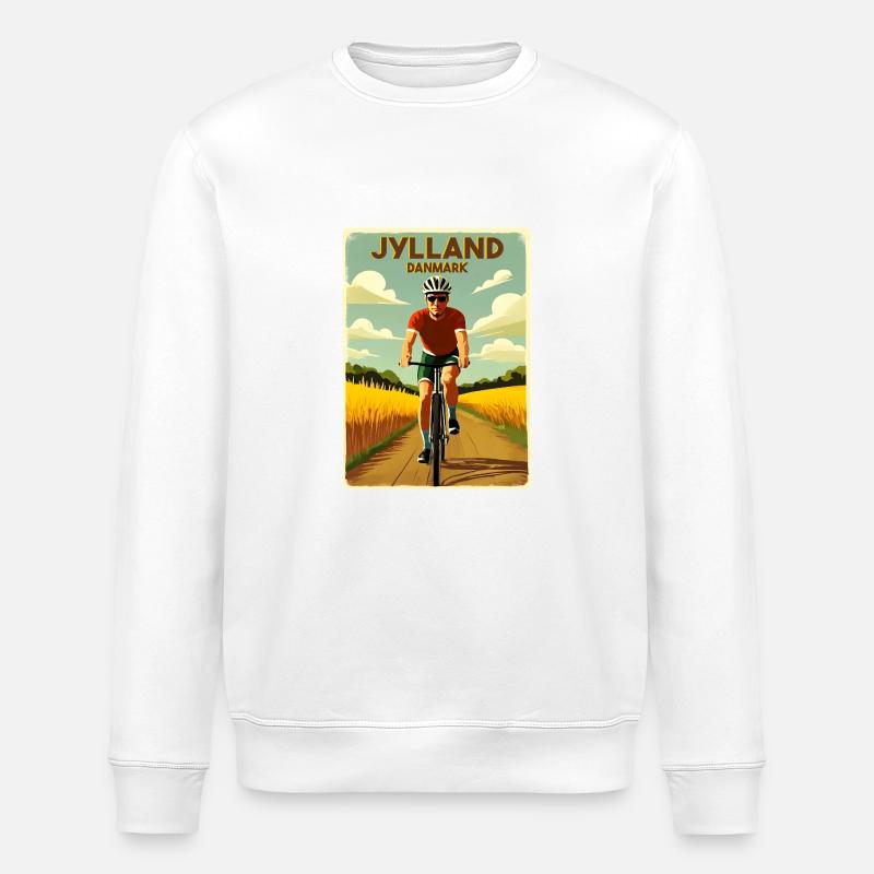 Jylland Cyclist Denmark - Stanley/Stella ROLLER Unisex Organic Sweatshirt - white