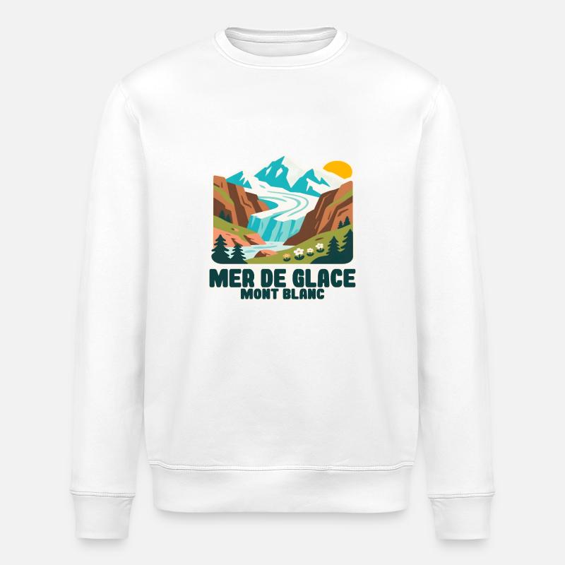 Mer de glace glacier - Stanley/Stella ROLLER Unisex Organic Sweatshirt - white