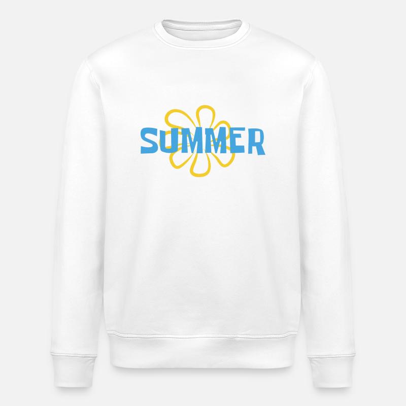 Été - soleil - vacances - bonne humeur - Sweat bio ROLLER Stanley/Stella Unisexe - blanc