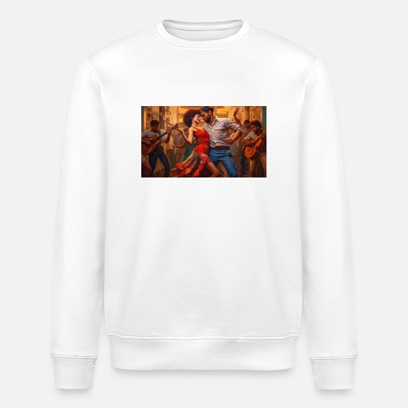 Leidenschaftlicher Salsa-Tanz - Stanley/Stella Unisex Bio-Sweatshirt ROLLER - Weiß