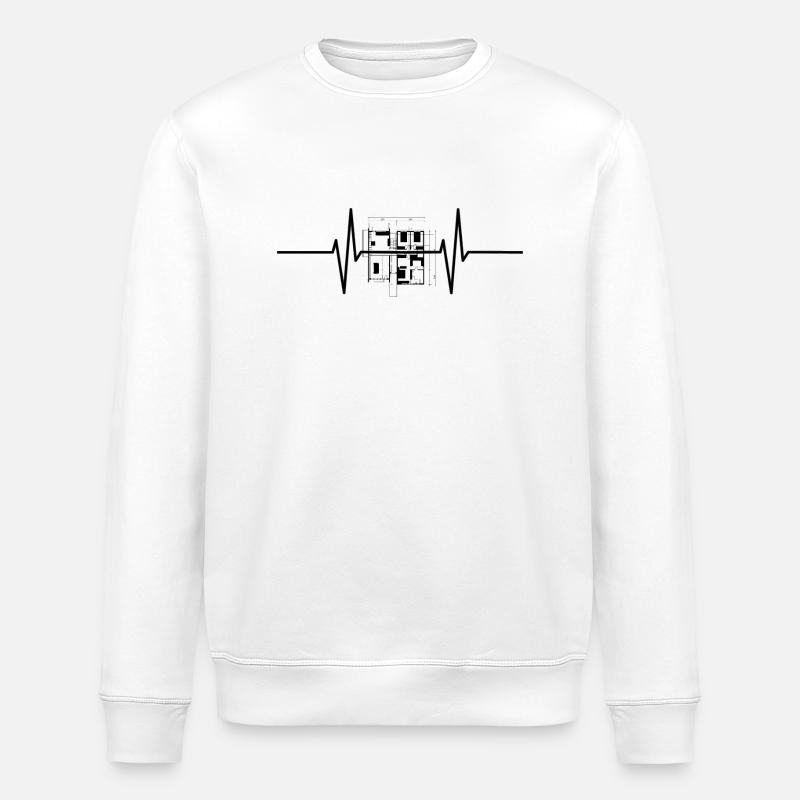 Heartbeat pour l’architecte - Sweat bio ROLLER Stanley/Stella Unisexe - blanc