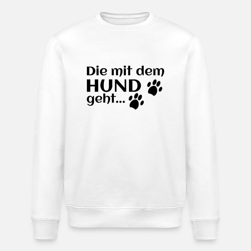 die mit dem hund geht - Stanley/Stella Unisex Bio-Sweatshirt ROLLER - Weiß