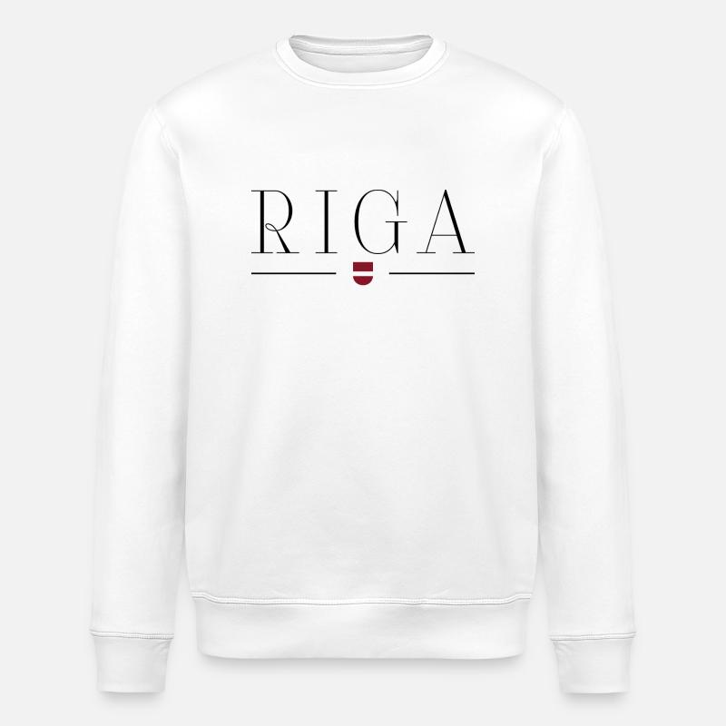 Riga, Lettonie Style Design T-shirt - Sweat bio ROLLER Stanley/Stella Unisexe - blanc