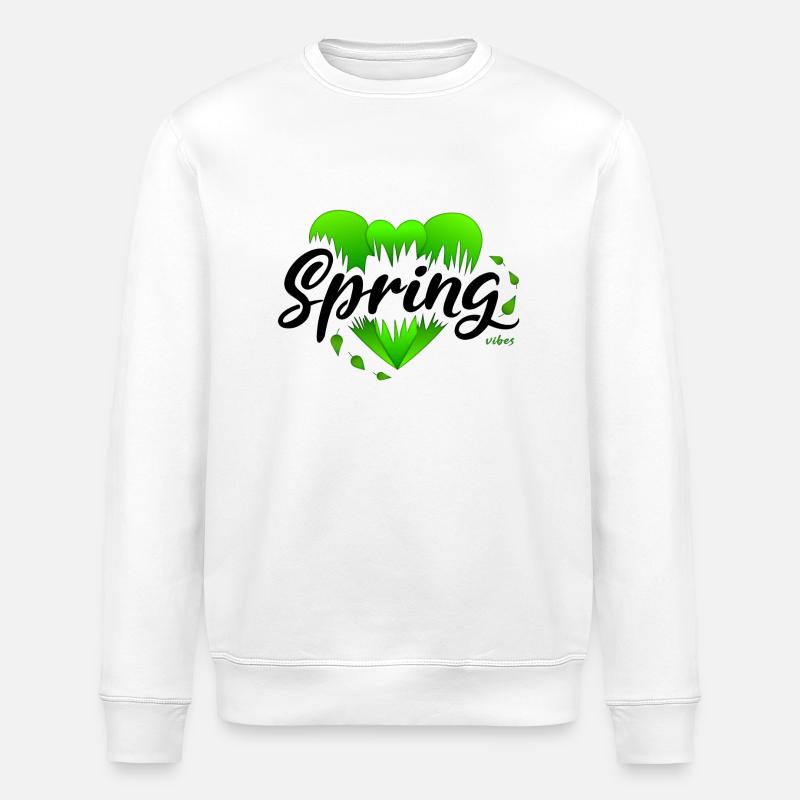 Spring Beginning of Spring Hearts - Stanley/Stella ROLLER Unisex Organic Sweatshirt - white