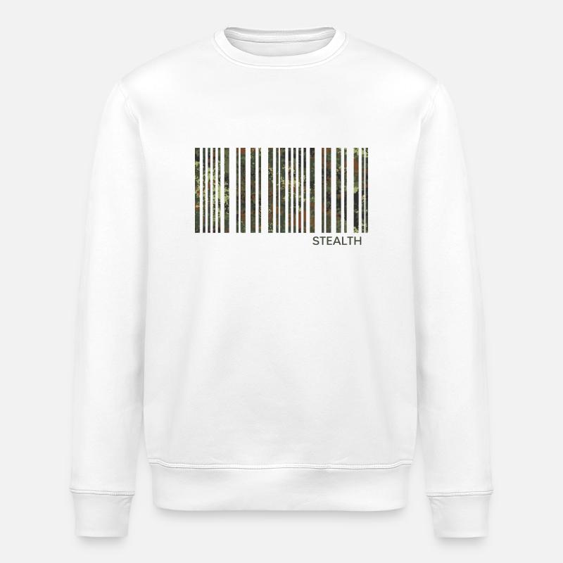 Camoflage Survival Bushcraft Prepper Flecktarn - Stanley/Stella ROLLER Unisex Organic Sweatshirt - white