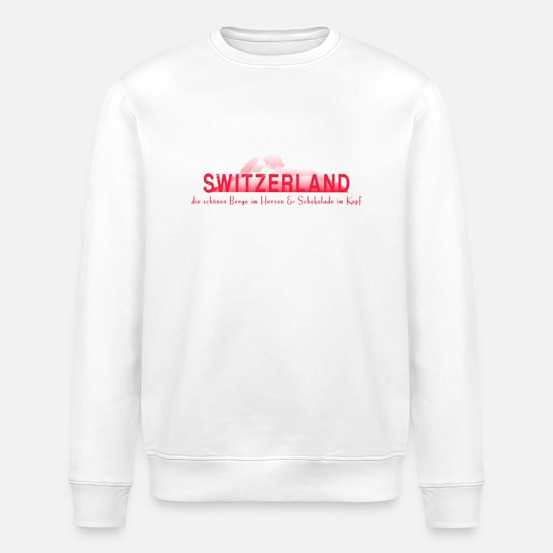 Schweiz Berge Schokolade - Stanley/Stella Unisex Bio-Sweatshirt ROLLER - Weiß