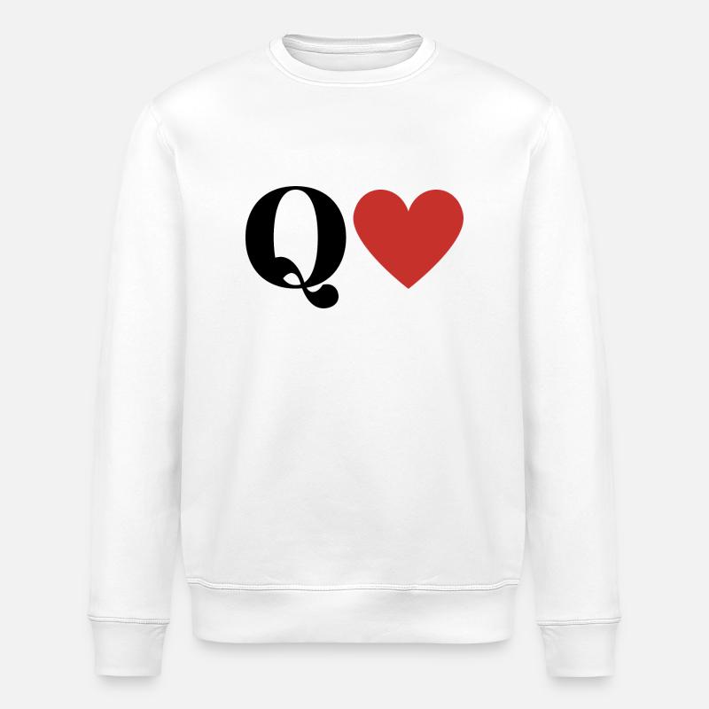 Lettre q cœur rouge - Sweat bio ROLLER Stanley/Stella Unisexe - blanc