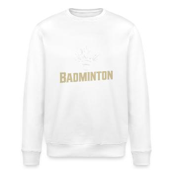 Badminton Retro Sport Vintage Federball Fan - Stanley/Stella Unisex Bio-Sweatshirt ROLLER - Weiß - Vorne - Nik (191cm)