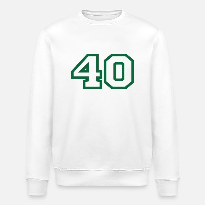 Numéro 40 sport vert - Sweat bio ROLLER Stanley/Stella Unisexe - blanc