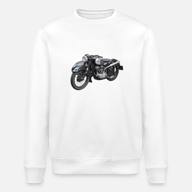 motorcycle - Stanley/Stella ROLLER Unisex Organic Sweatshirt - white