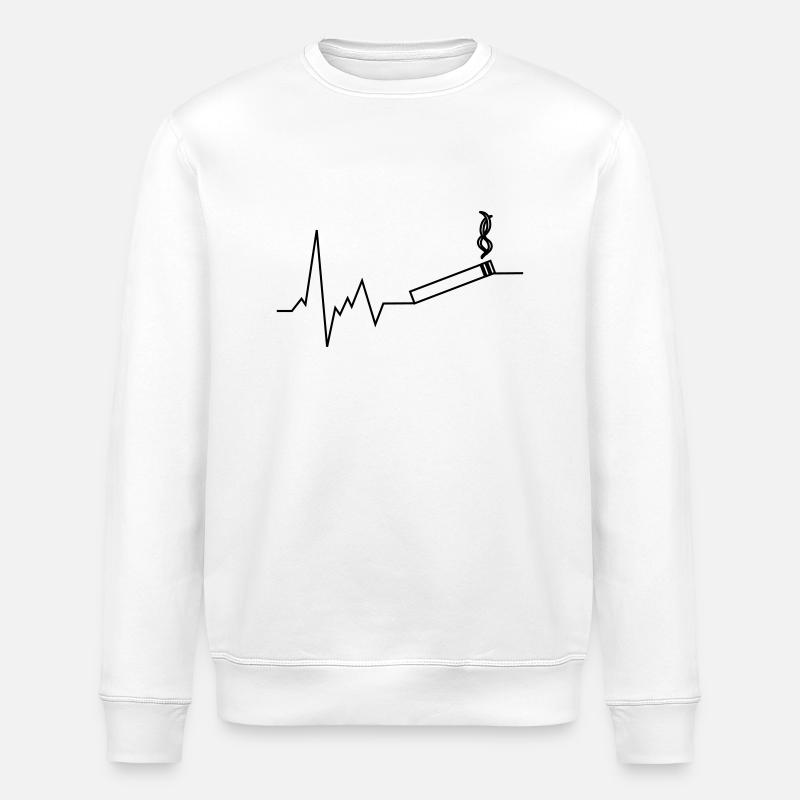 herzschlag raucher Tabak - Stanley/Stella Unisex Bio-Sweatshirt ROLLER - Weiß