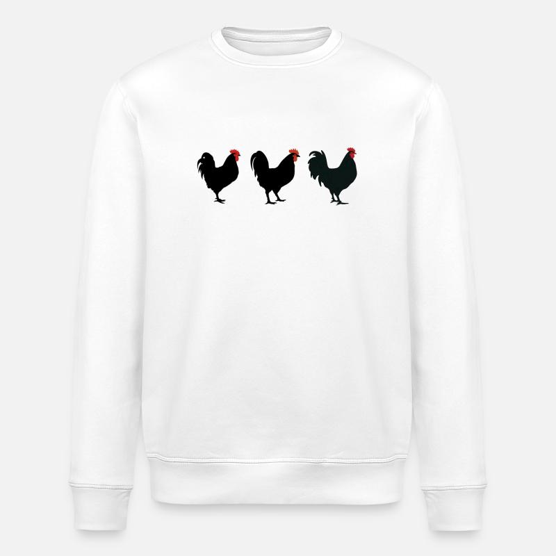 Poulets rebelles - Sweat bio ROLLER Stanley/Stella Unisexe - blanc