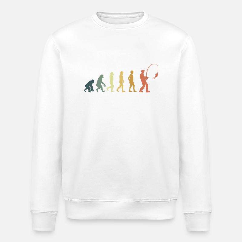 Evolution pêcheur - Sweat bio ROLLER Stanley/Stella Unisexe - blanc